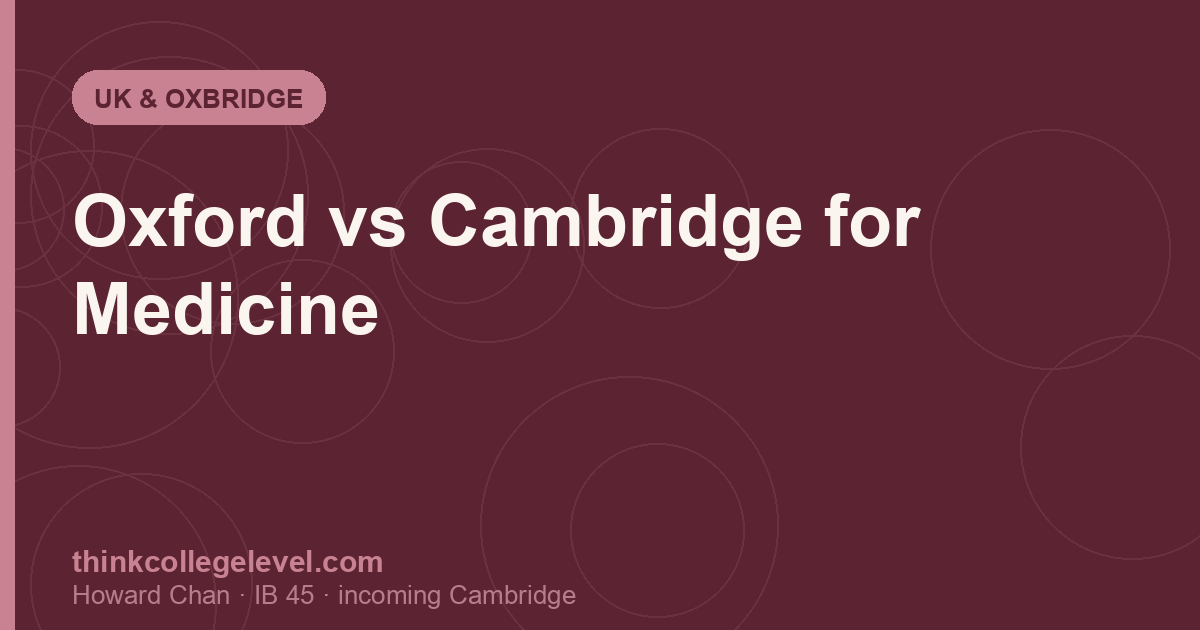Oxford vs Cambridge for Medicine