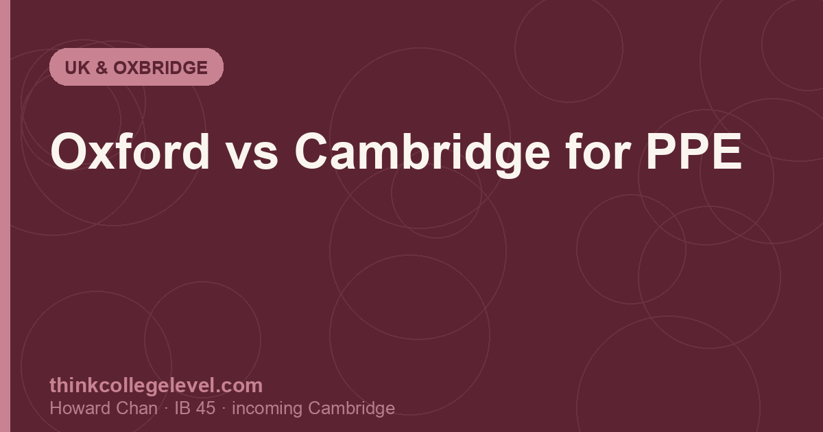 Oxford vs Cambridge for PPE