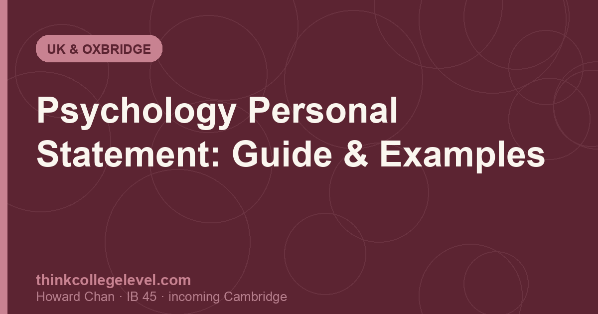 Psychology Personal Statement: Guide & Examples