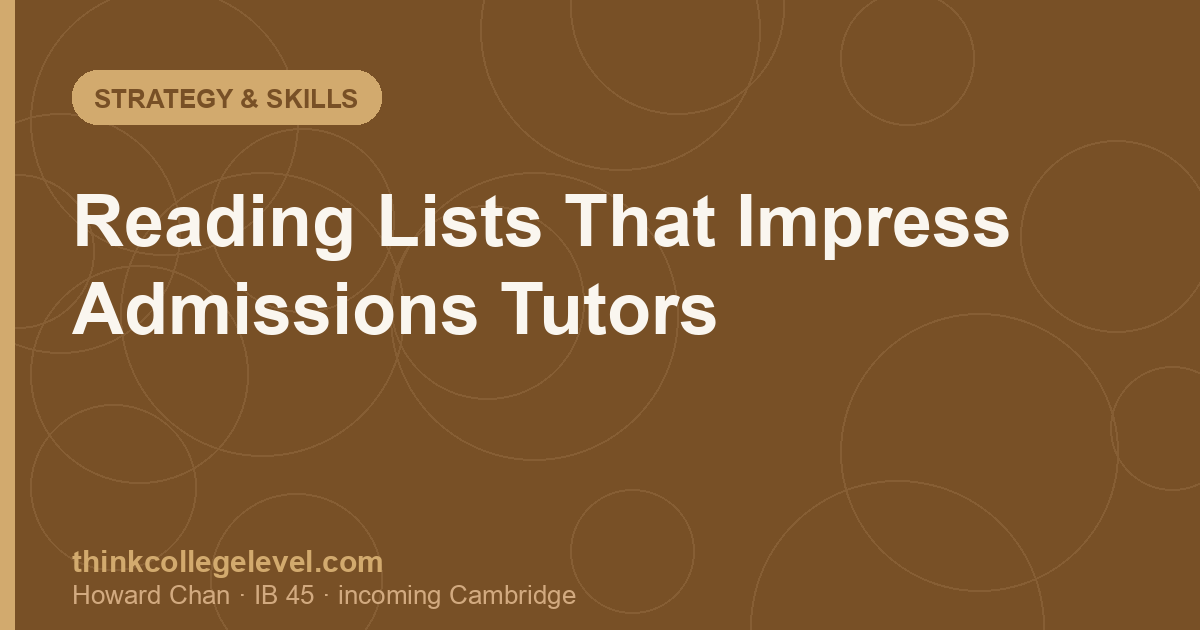 Reading Lists That Impress Admissions Tutors