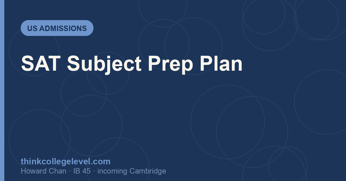 SAT Subject Prep Plan