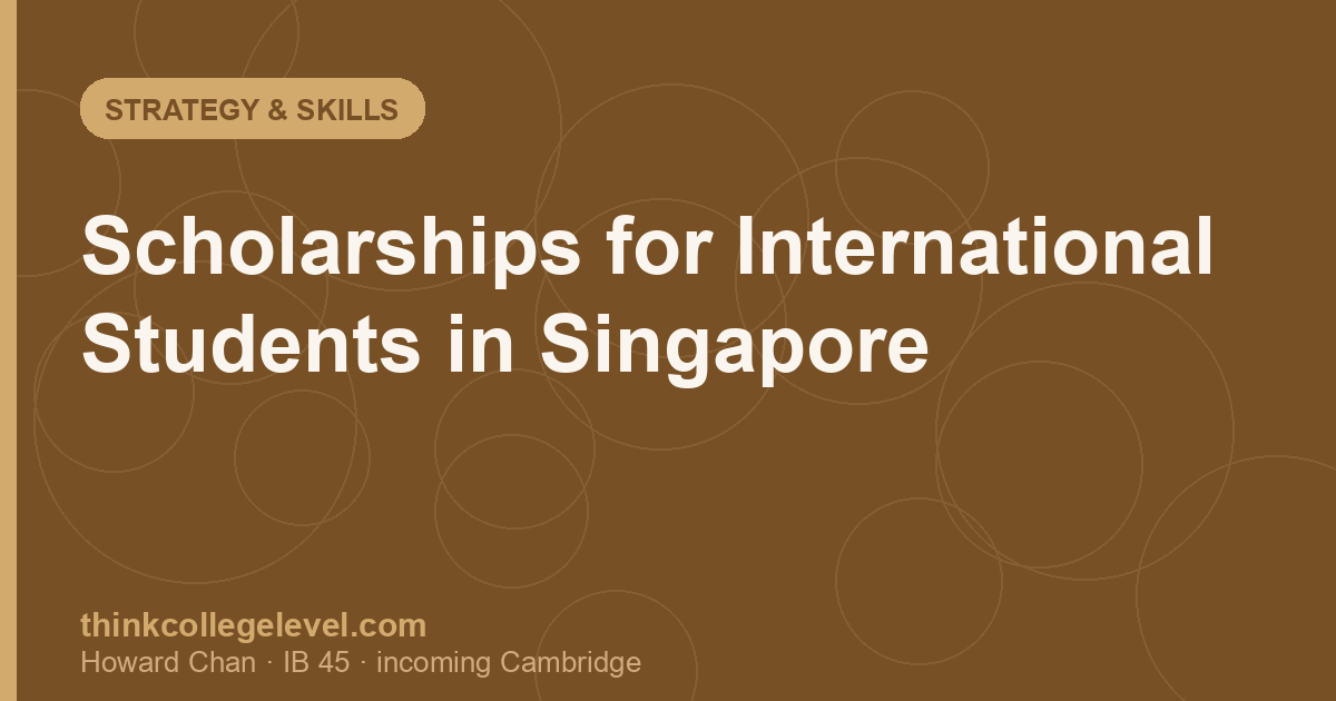 Scholarships for International Students in Singapore