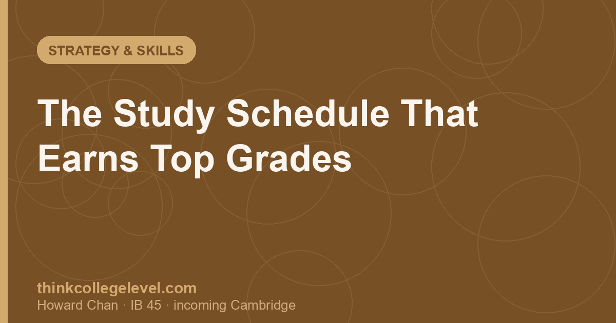 The Study Schedule That Earns Top Grades