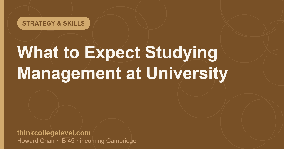 What to Expect Studying Management at University