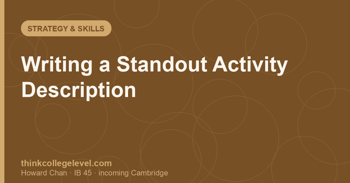 Writing a Standout Activity Description