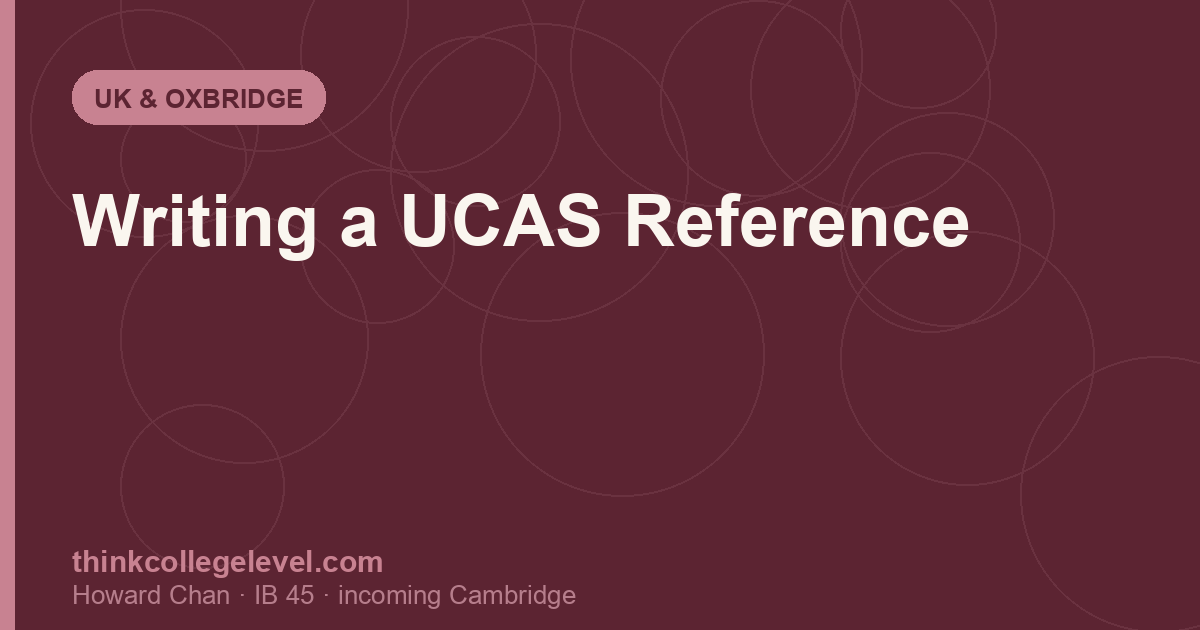 Writing a UCAS Reference